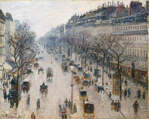 Der Boulevard Montmartre an einem Wintermorgen